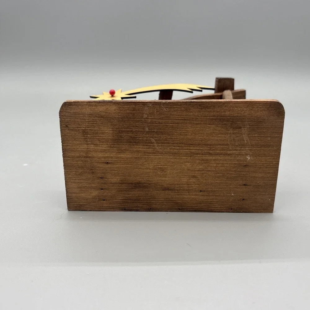 Vintage Nativity Set In Manger 3D Diorama Wood Hand Crafted by Franciscan Monks‎
